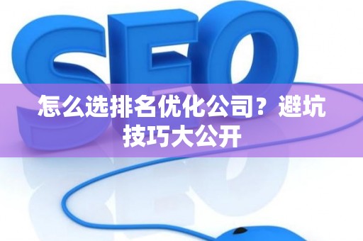 怎么选排名优化公司？避坑技巧大公开