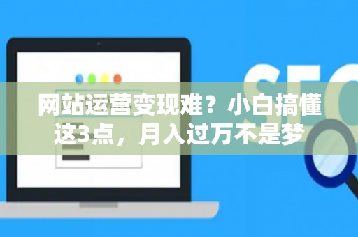 网站运营变现难？小白搞懂这3点，月入过万不是梦